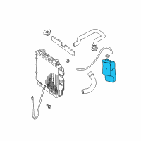 OEM 1999 Jeep Wrangler Bottle-COOLANT Recovery Diagram - 52028068AC