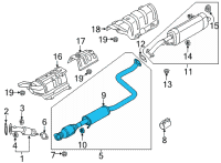 OEM Hyundai Elantra MUFFLER Complete-Center Diagram - 28600-AA510