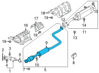 OEM 2021 Hyundai Elantra MUFFLER Assembly-Center Diagram - 28650-AA500