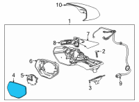 OEM 2022 Chevrolet Corvette Mirror Glass Diagram - 84256872