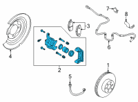 OEM 2022 Nissan Sentra Caliper Assy-Rear RH, W/O Pad & Shim Diagram - 44001-6LA0B