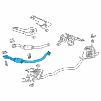 OEM 2011 Dodge Challenger Front Catalytic Converter And Pipe Diagram - 68038391AH