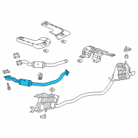 OEM 2020 Dodge Challenger Front Catalytic Converter And Pipe Diagram - 68038391AH