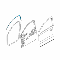 OEM 2008 Saturn Astra Weatherstrip, Front Side Door Upper Auxiliary Diagram - 13306563