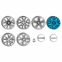 OEM Dodge Black Painted Aluminum Wheel Diagram - 6GA73DX8AA