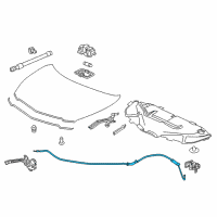 OEM 2014 Acura MDX Wire Assembly, Hood Diagram - 74130-TZ5-A00