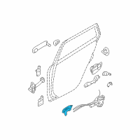 OEM Hyundai Santa Fe Rear Interior Door Handle Assembly, Right Diagram - 83620-0W010-J4