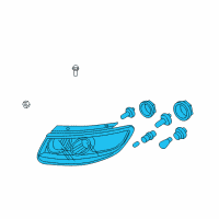 OEM Hyundai Santa Fe Passenger Side Headlight Assembly Composite Diagram - 92102-0W060