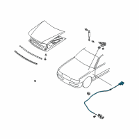 OEM Infiniti M45 Hood Lock Control Cable Assembly Diagram - 65621-AG000