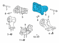 OEM 2021 Ford Bronco BRACKET - ENGINE SUPPORT Diagram - MB3Z-6029-A