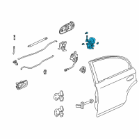 OEM 2000 Honda Civic Lock Assembly, Right Rear Door Diagram - 72610-S01-004