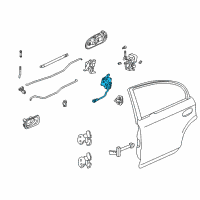 OEM 1996 Honda Civic Actuator Assembly, Right Rear Door Lock Diagram - 72615-S04-J02