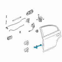 OEM 1997 Honda Civic Checker, Left Rear Door Diagram - 72880-S01-A01