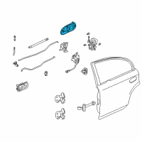 OEM 1997 Honda Civic Handle Assembly, Left Rear Door (Outer) (Frost White) Diagram - 72680-S01-A01ZD