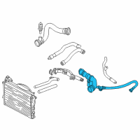 OEM 2000 BMW 750iL Upper Radiator Coolant Hose Diagram - 11-53-1-711-877