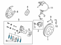 OEM Nissan Rogue Hardware Kit-Rear Disc Brake Pad Diagram - D4080-6RA0A