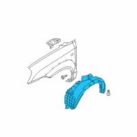 OEM 2008 Hyundai Tucson Front Wheel Guard Assembly, Left Diagram - 86811-2E010