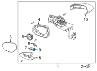 OEM 2021 Lincoln Corsair Puddle Lamp Diagram - GD9Z-13B374-B