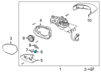 OEM 2020 Lincoln Aviator Puddle Lamp Diagram - GD9Z-13B374-B