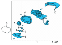 OEM 2021 Lincoln Corsair MIRROR ASY - REAR VIEW OUTER Diagram - LJ7Z-17682-GBPTM