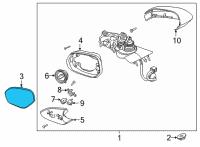 OEM 2022 Lincoln Corsair GLASS ASY - REAR VIEW OUTER MI Diagram - LJ7Z-17K707-A