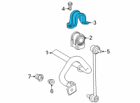 OEM Toyota RAV4 Prime Stabilizer Bar Bracket Diagram - 48824-33040