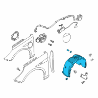 OEM 2017 Hyundai Sonata Front Wheel Guard Assembly, Left Diagram - 86811-E6100