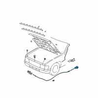 OEM 1998 Infiniti QX4 Hood Lock Control Cable Assembly Diagram - 65621-0W01A
