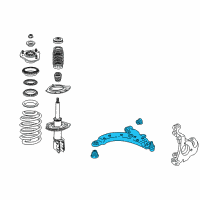 OEM 1999 Pontiac Grand Prix Front Lower Control Arm Assembly Diagram - 25853338