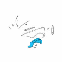 OEM 2000 Cadillac Seville Liner Asm-Front Wheelhouse Diagram - 25709816