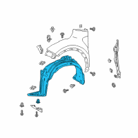 OEM 2021 Toyota C-HR Fender Liner Diagram - 53876-10080