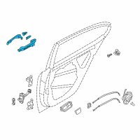 OEM Kia Cadenza Rear Door Outside Handle Assembly, Left Diagram - 836503R010ABP