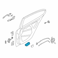 OEM 2014 Kia Cadenza Rear Door Outside Handle Assembly, Left Diagram - 836103R001WK