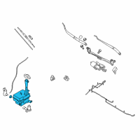 OEM Hyundai Elantra Windshield Washer Reservoir Assembly Diagram - 98620-2H000