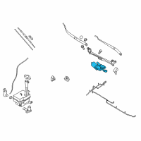 OEM Hyundai Elantra Windshield Wiper Motor Assembly, Left Diagram - 98110-2H000