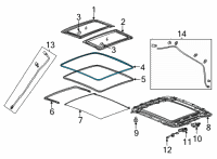 OEM Chevrolet Bolt EUV Glass Weatherstrip Diagram - 42673428