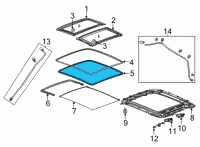 OEM Chevrolet Bolt EUV Glass Weatherstrip Diagram - 42673427