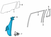 OEM 2022 Toyota Highlander Window Regulator Diagram - 69801-0E110