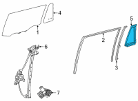OEM 2020 Toyota Highlander Glass Weatherstrip Diagram - 68188-0E040