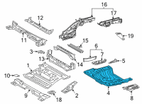 OEM Toyota Venza Rear Floor Pan Diagram - 58301-42901