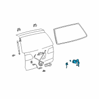 OEM 1999 Toyota Sienna Cylinder & Key Set, Back Door Lock Diagram - 69055-45010