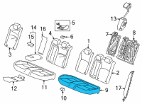 OEM Honda Civic Pad, RR. Seat Cushion Diagram - 82137-TGG-K31