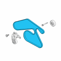 OEM Pontiac Torrent Belt, Water Pump & A/C Compressor & Generator & P/S Pump Diagram - 12584310