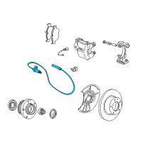 OEM 1997 BMW 318ti Abs Wheel Speed Sensor Front Diagram - 34-52-1-163-027