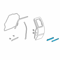 OEM 1994 Chevrolet S10 Molding Asm-Body Side Lower Rear <Use 1C4N*Charcoal Diagram - 15023271