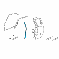 OEM 2001 Chevrolet S10 Weatherstrip, Rear Side Door Diagram - 15985529