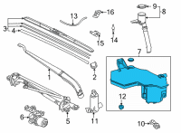 OEM 2022 Toyota Sienna Washer Reservoir Diagram - 85315-08040