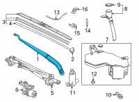 OEM 2021 Toyota Sienna Wiper Arm Diagram - 85211-08040