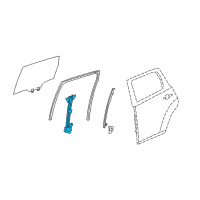 OEM 2008 Acura MDX Regulator Assembly, Left Rear Door Power Diagram - 72750-STX-A02