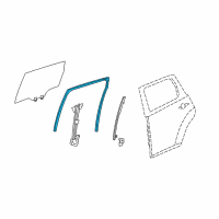 OEM 2013 Acura MDX Channel, Left Rear Door Run Diagram - 72775-STX-A01
